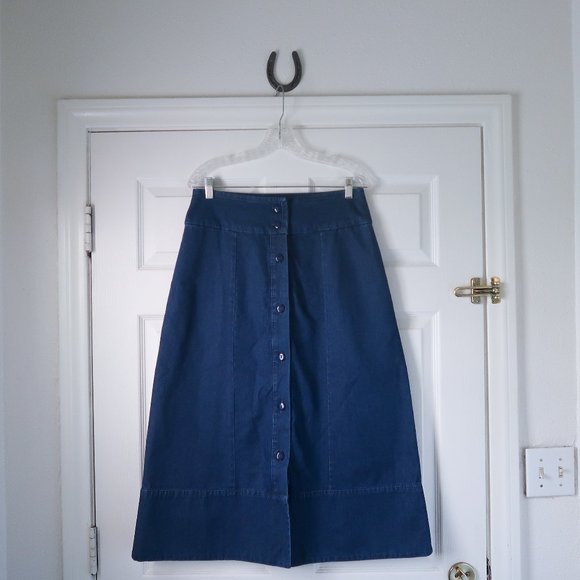 A.P.C. denim button front aline midi skirt sz. 38 - Picture 4 of 8